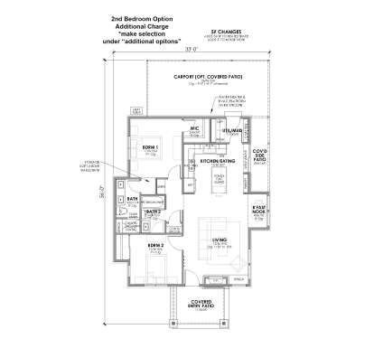 Main Floor w/ Optional 2nd Bedroom for House Plan #7011-00024