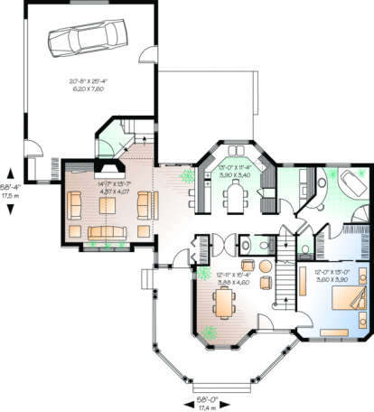 First Floor for House Plan #034-00053