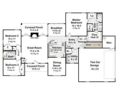 Main Floor w/ Basement Stairs Location for House Plan #348-00113