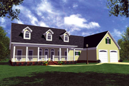 Farmhouse House Plan #348-00123 Elevation Photo