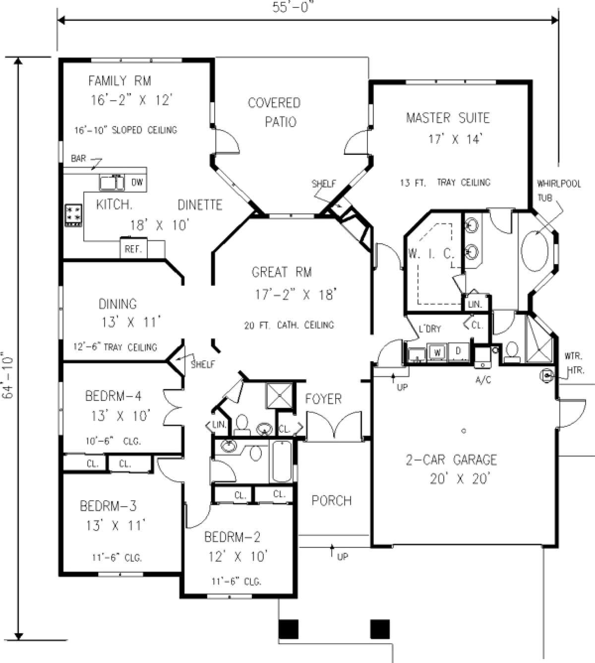 Main Floor for House Plan #033-00091