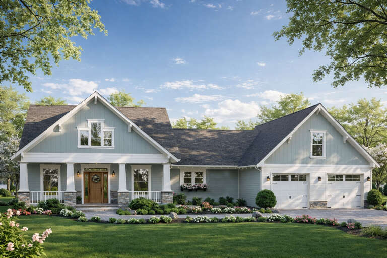 House Plan House Plan #3730 Angled Front Elevation
