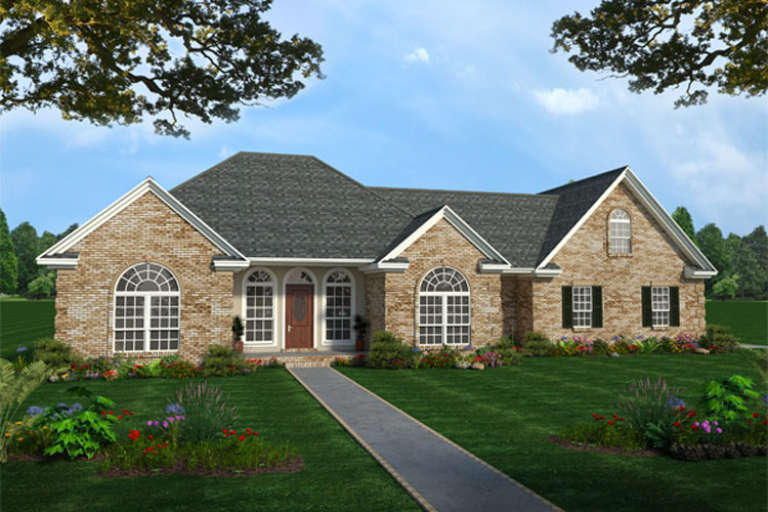 French Country House Plan #348-00132 Elevation Photo