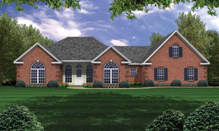 Ranch House Plan #348-00136 Elevation Photo