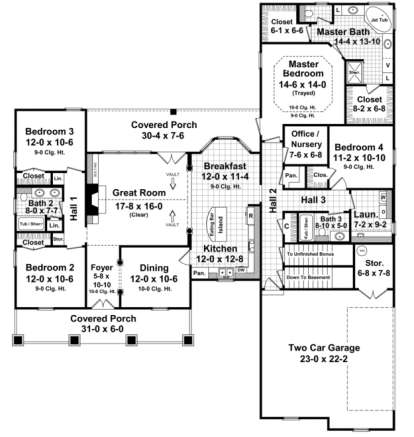 Floorplan 1 for House Plan #348-00139