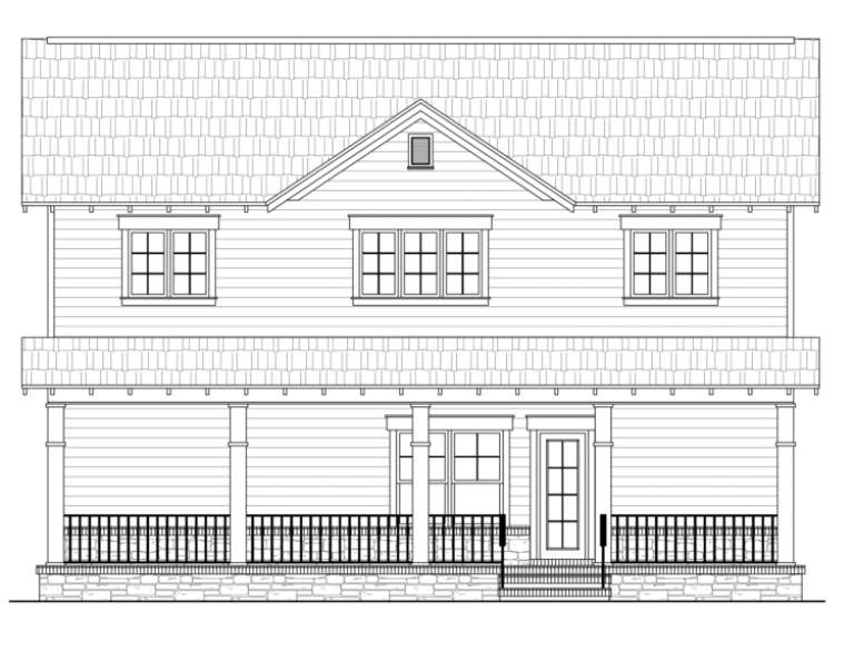 Narrow Lot House Plan #348-00140 Elevation Photo