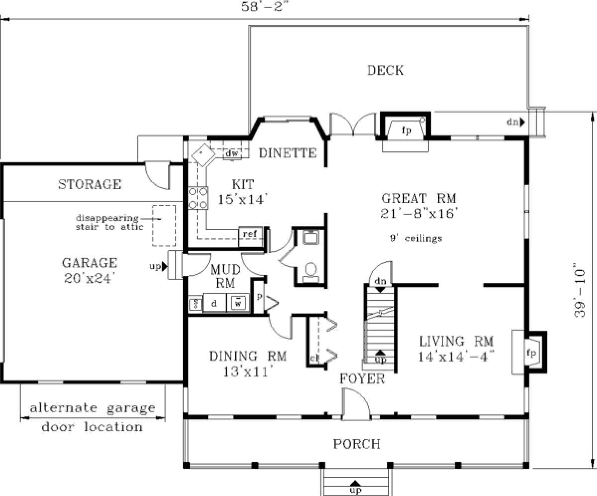 Main Floor for House Plan #033-00092