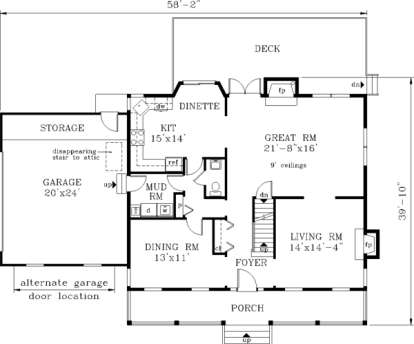 Main Floor for House Plan #033-00092