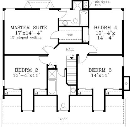 Upper Floor for House Plan #033-00092