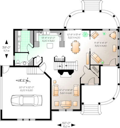 First Floor for House Plan #034-00057