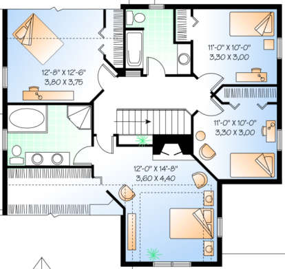 Second Floor for House Plan #034-00057