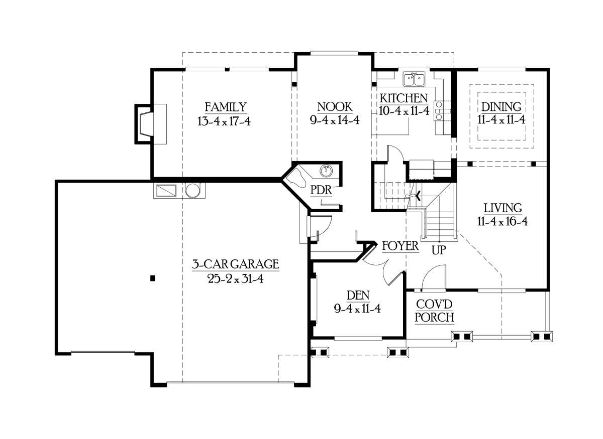 MAIN FLOOR for House Plan #341-00001