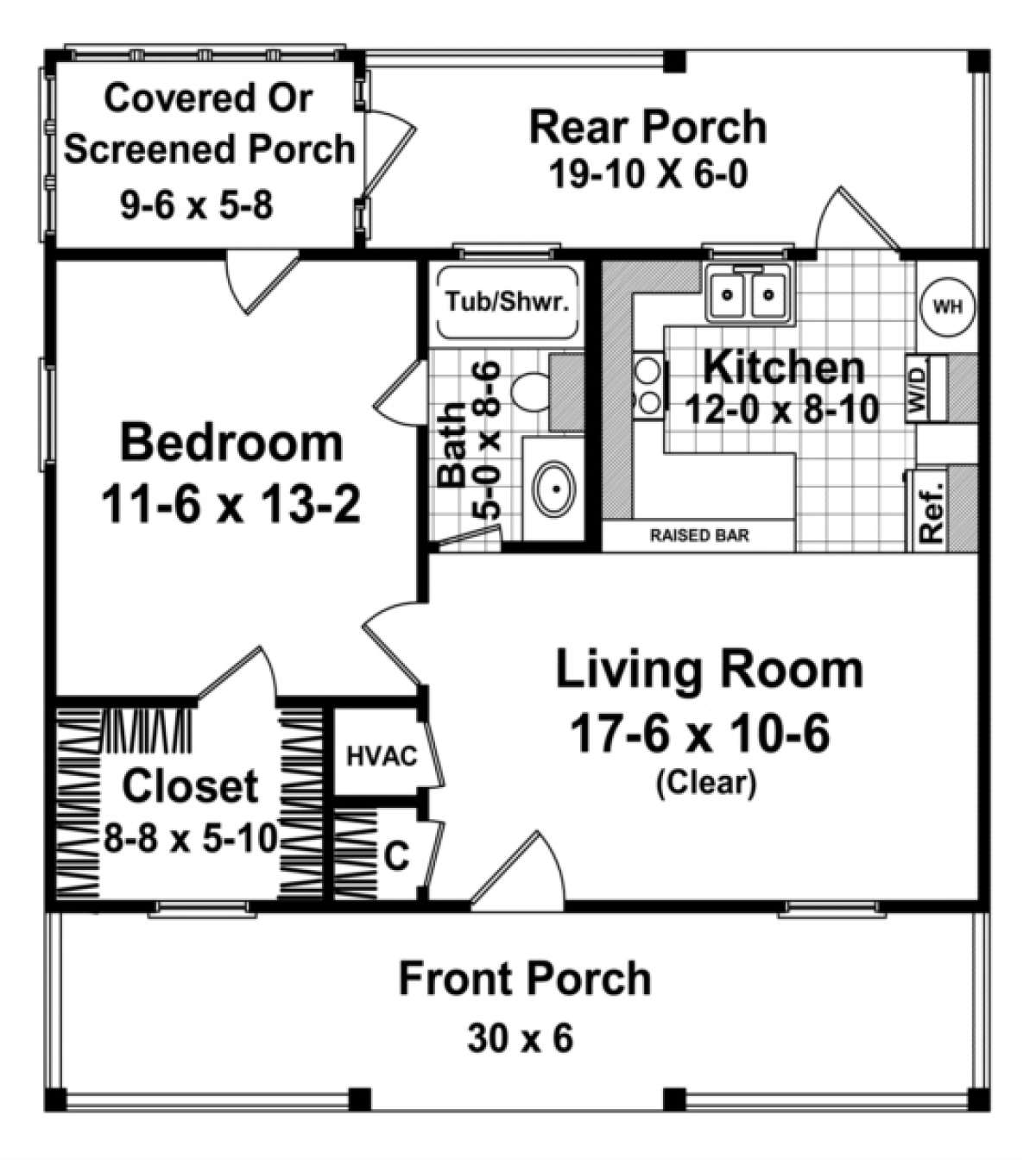 Country Plan 600 Square Feet 1