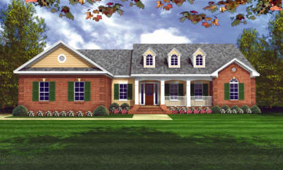 Ranch House Plan #348-00174 Elevation Photo