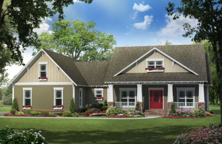 Craftsman House Plan #348-00184 Elevation Photo