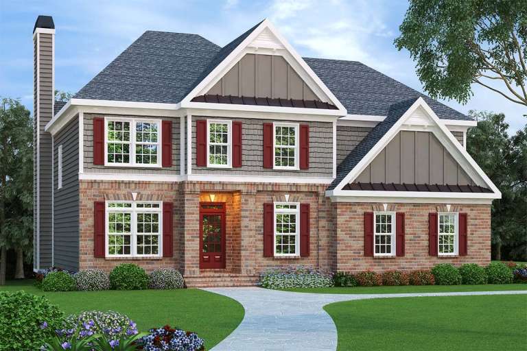 Traditional House Plan #009-00021 Elevation Photo