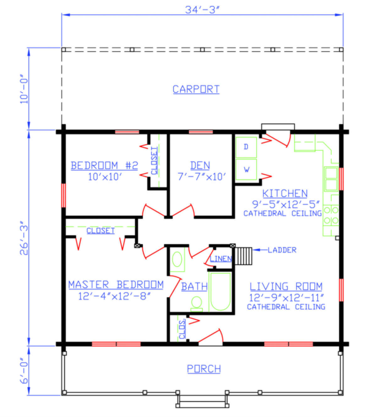 Floorplan 1 for House Plan #154-00005