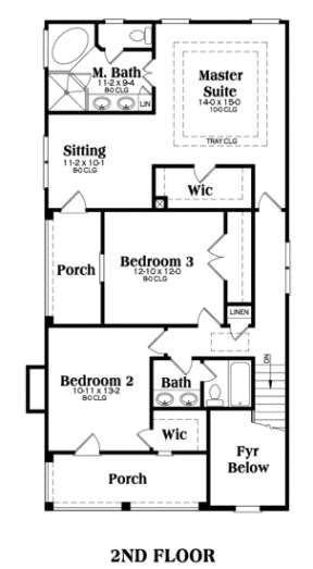 Second Floor for House Plan #009-00022
