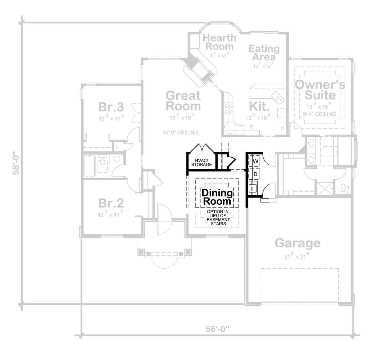 Optional Storage for House Plan #402-00100