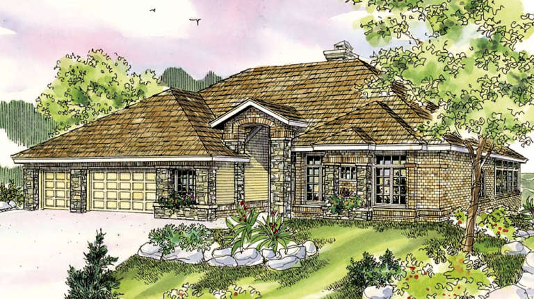 Ranch House Plan #035-00411 Elevation Photo