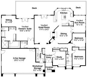 Floorplan 1 for House Plan #035-00411