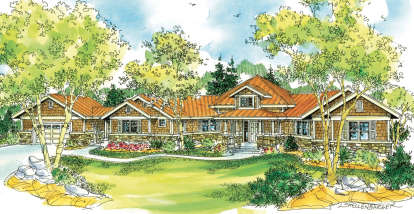 Vacation House Plan #035-00412 Elevation Photo