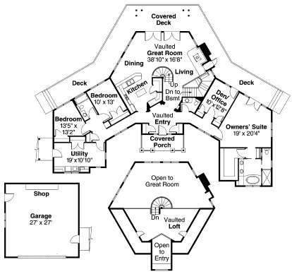 Floorplan 1 for House Plan #035-00412