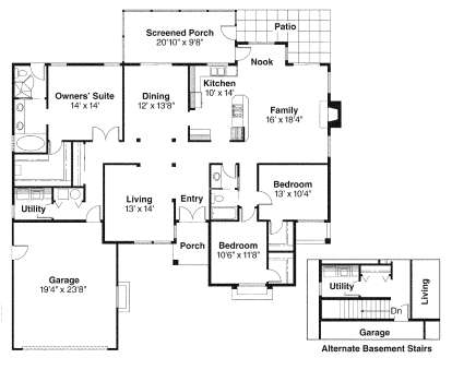 Floorplan 1 for House Plan #035-00415