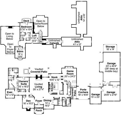 Floorplan 1 for House Plan #035-00417