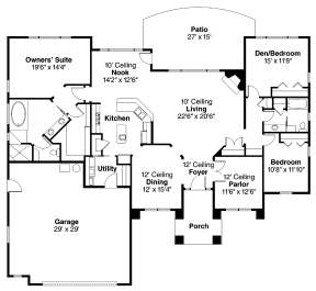 Floorplan 1 for House Plan #035-00418