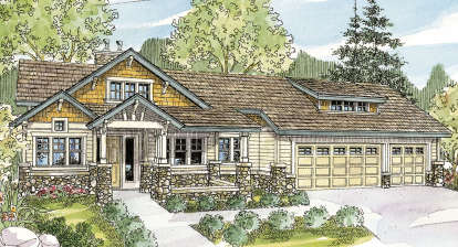 Country House Plan #035-00419 Elevation Photo