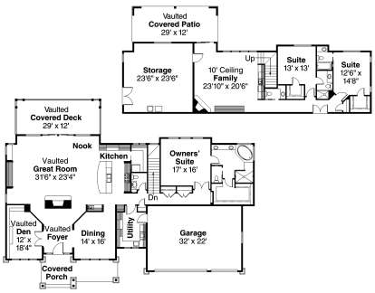 Floorplan 1 for House Plan #035-00419