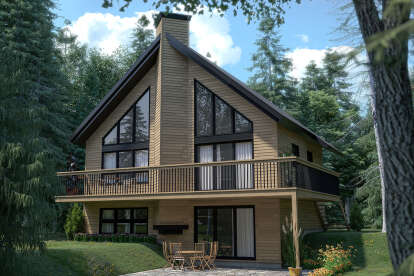 Vacation House Plan #034-00058 Elevation Photo