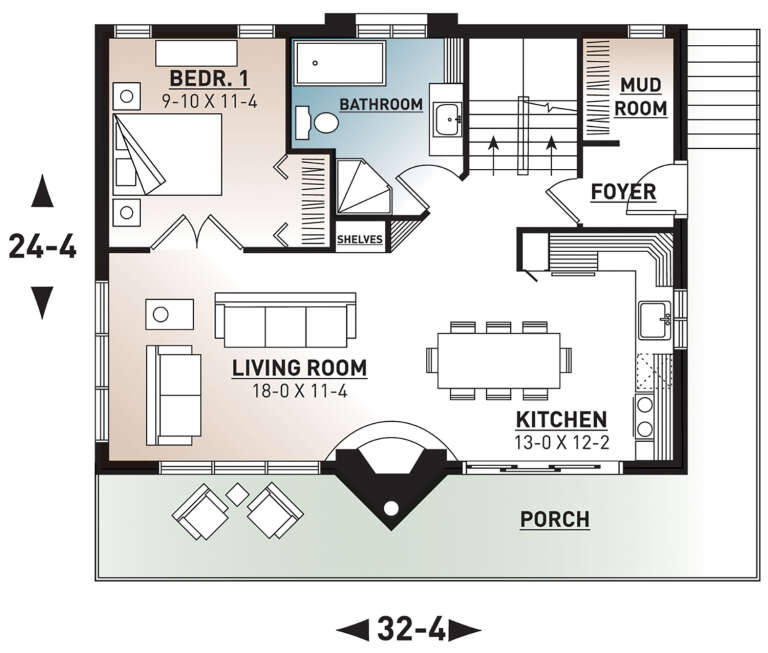 House Plan House Plan #407 Drawing 1