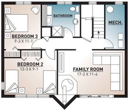 Basement for House Plan #034-00058