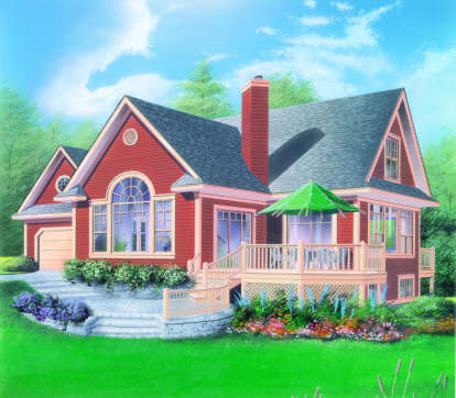 Lake Front House Plan #034-00059 Elevation Photo