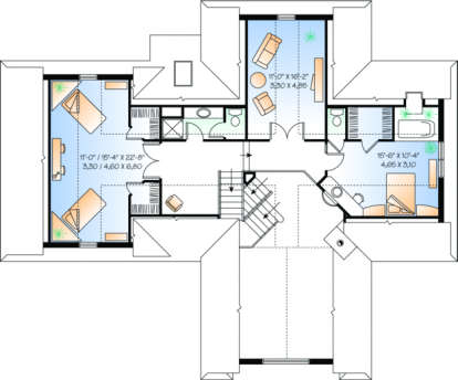 Second Floor for House Plan #034-00059