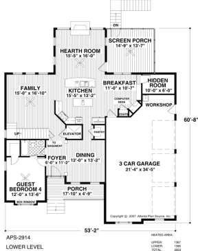 Floorplan 1 for House Plan #036-00171