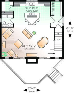 First Floor for House Plan #034-00060