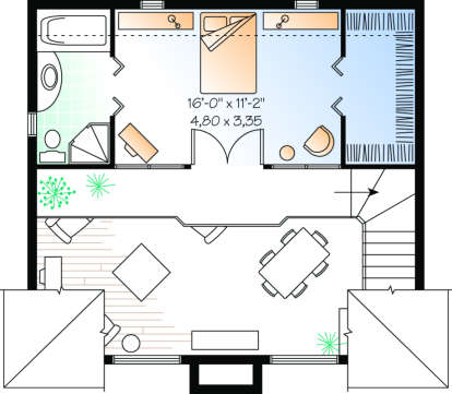 Second Floor for House Plan #034-00060