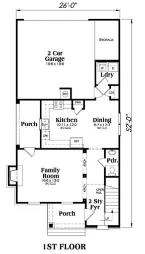 Main Floor for House Plan #009-00024