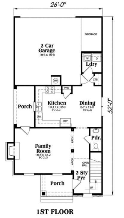Main Floor for House Plan #009-00024