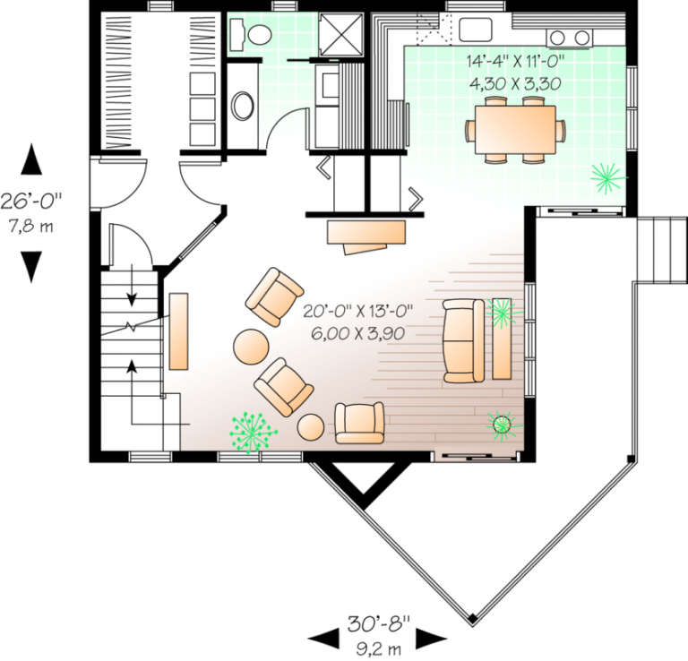 House Plan House Plan #410 Drawing 1