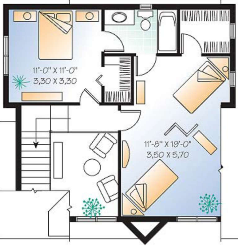 House Plan House Plan #410 Drawing 2