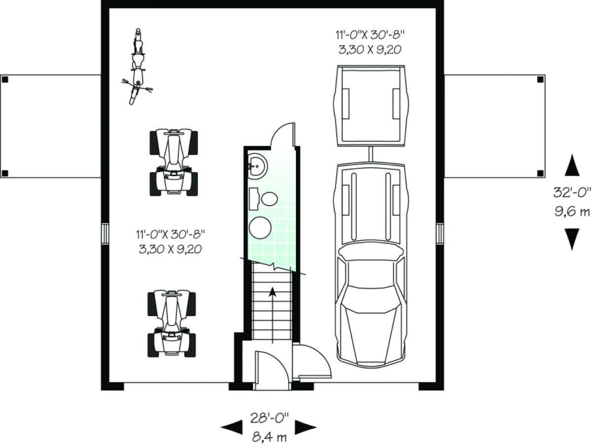 Garage Floor for House Plan #034-00062