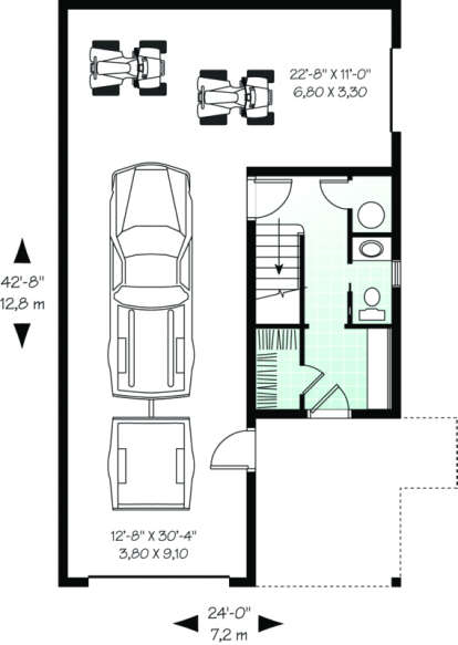 Garage Floor for House Plan #034-00063