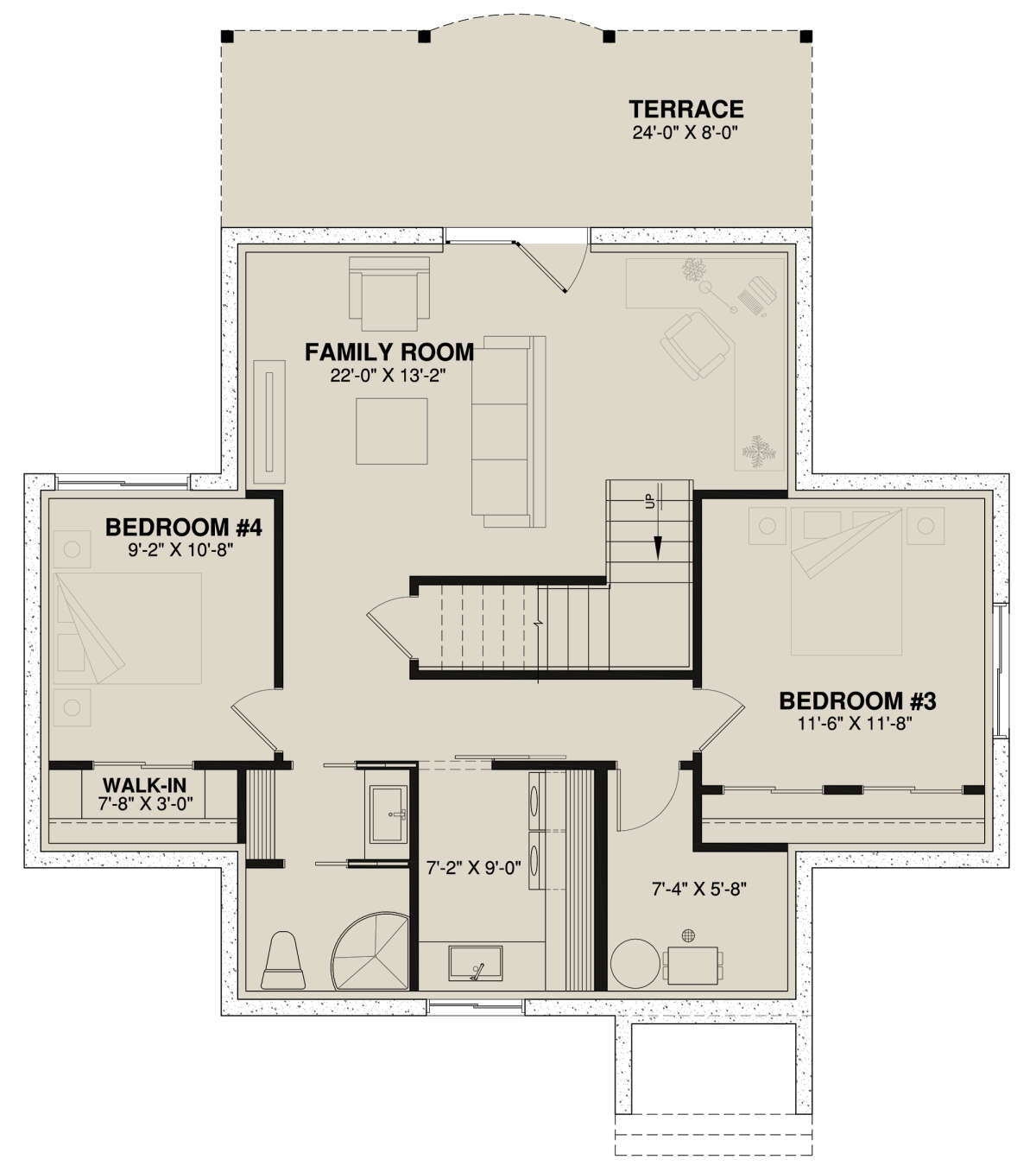 Basement for House Plan #034-00065