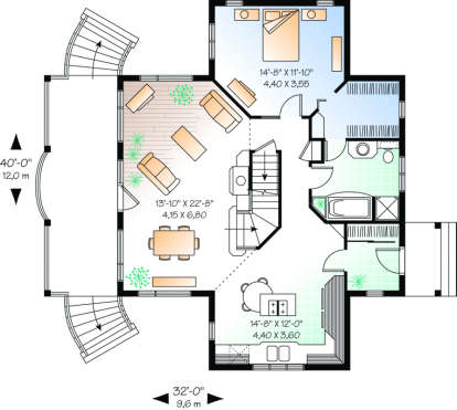 First Floor for House Plan #034-00066