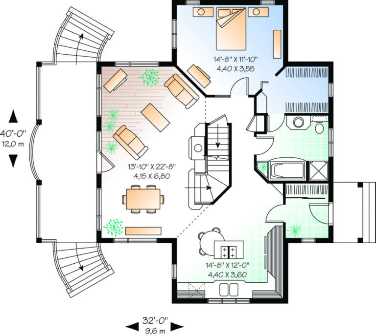 House Plan House Plan #415 Drawing 1