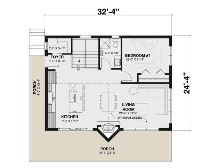 House Plan House Plan #416 Drawing 1